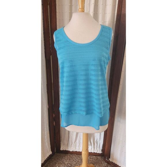 T18 Essentials by Milano turquois tank top - Picture 1 of 10